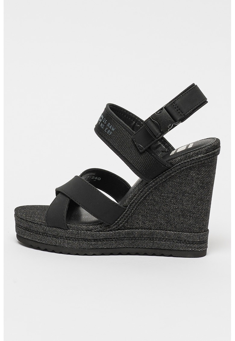 Sandale wedge de piele ecologica Bodana Cs 1 Sandale wedge de piele ecologica Bodana Cs