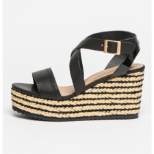 Sandale wedge de piele ecologica Marbella