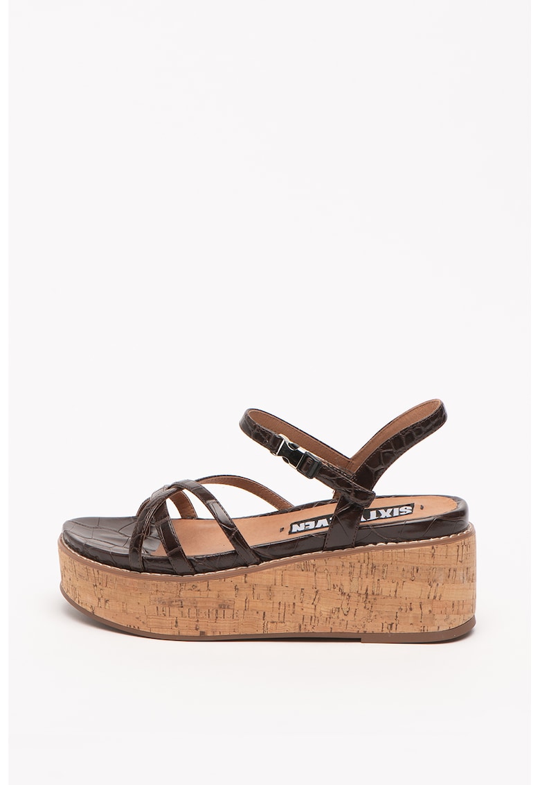 Sandale wedge de piele ecologica Yeko 1 Sandale wedge de piele ecologica Yeko