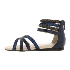 Sandale wedge de piele ecologica cu barete incrucisate