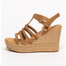 Sandale wedge de piele intoarsa Cressida