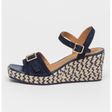 Sandale wedge de piele intoarsa Panarea