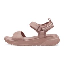 Sandale wedge de piele intoarsa cu velcro