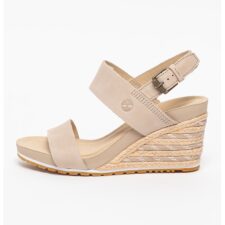 Sandale wedge de piele nabuc Capri