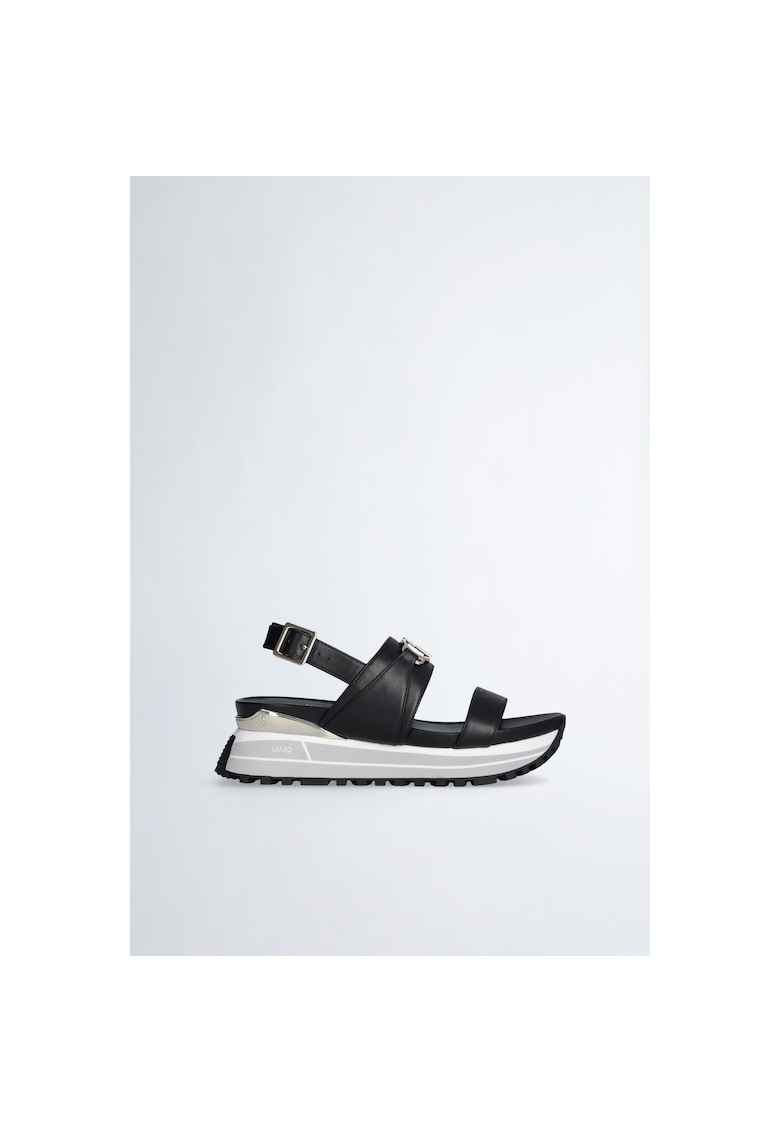 Sandale wedge de piele peliculizata 1 Sandale wedge de piele peliculizata