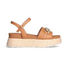 Sandale wedge de piele si piele ecologica