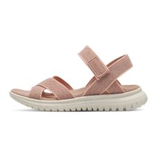 Sandale wedge din material textil cu velcro