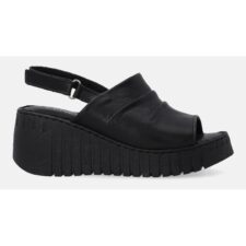 Sandale wedge din piele naturala cu velcro