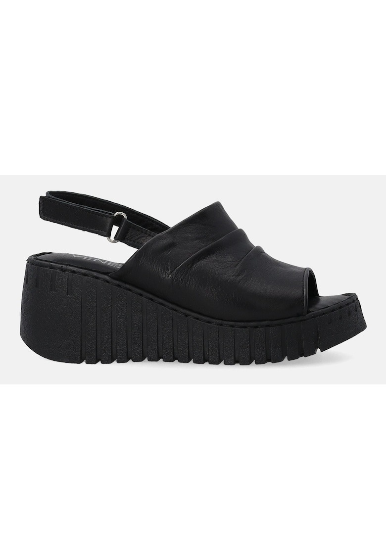 Sandale wedge din piele naturala cu velcro 1 Sandale wedge din piele naturala cu velcro