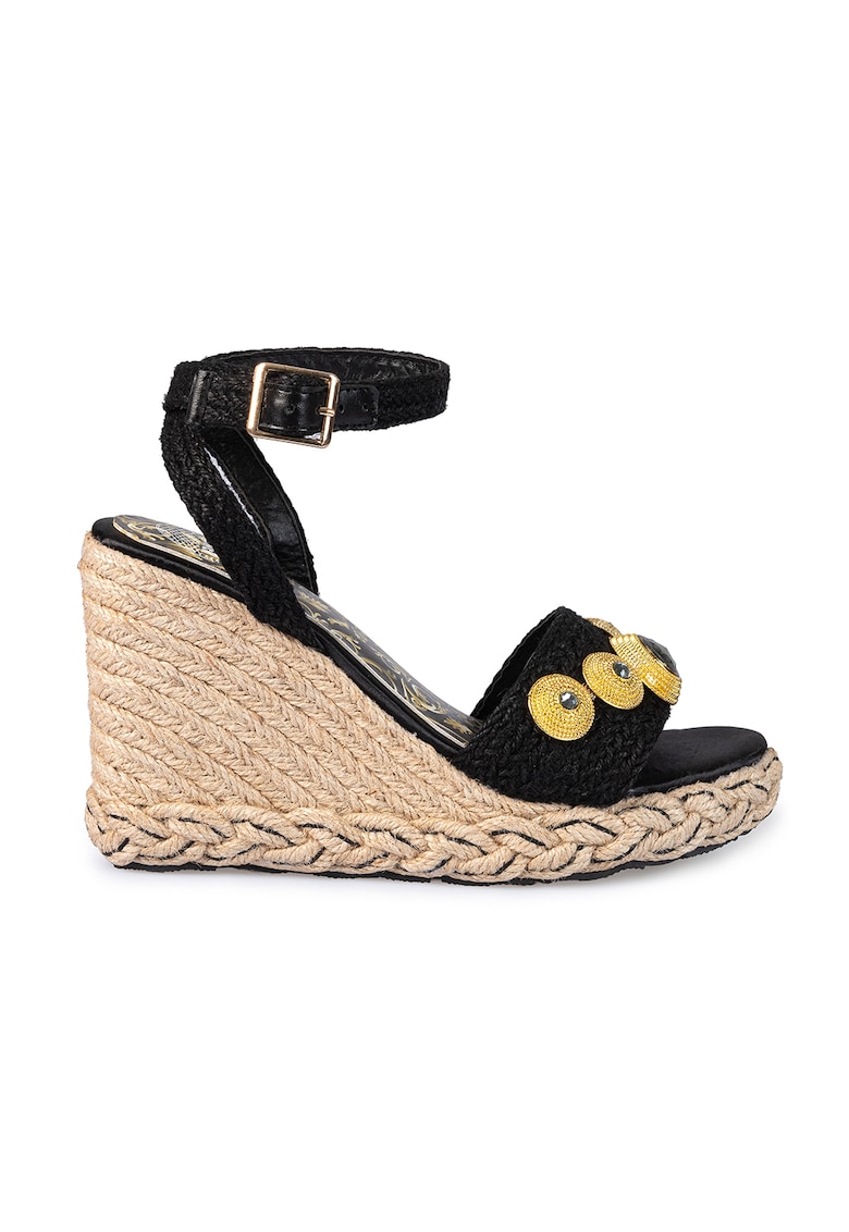 Sandale wedge-espadrile cu cristale 1 Sandale wedge-espadrile cu cristale