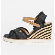 Sandale wedge tip espadrile cu barete incrucisate Maiorca