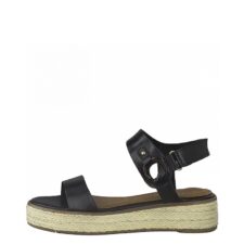 Sandale wedge tip espadrile de piele