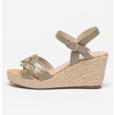 Sandale wedge tip espadrile de piele ecologica