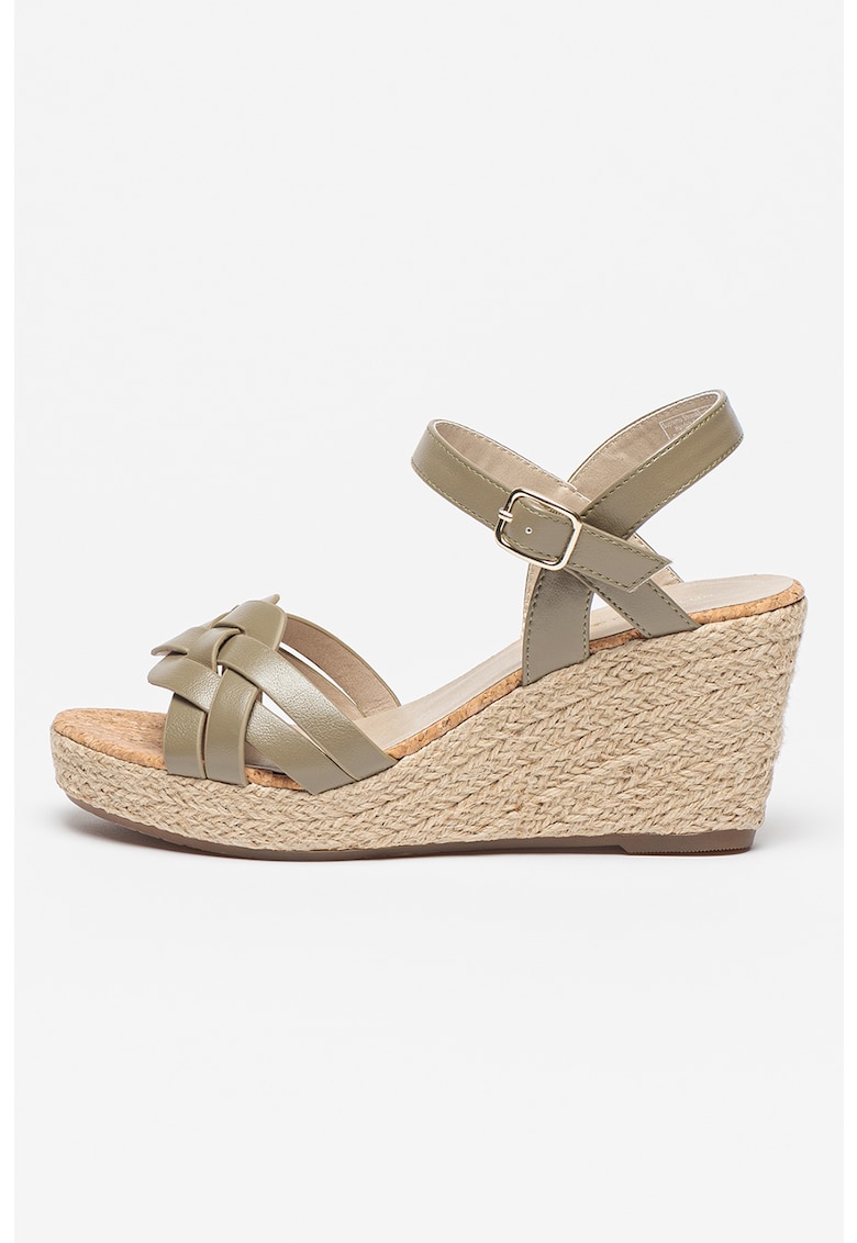Sandale wedge tip espadrile de piele ecologica 1 Sandale wedge tip espadrile de piele ecologica