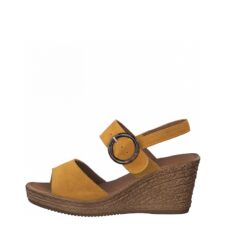 Sandale wedge tip espadrile de piele intoarsa
