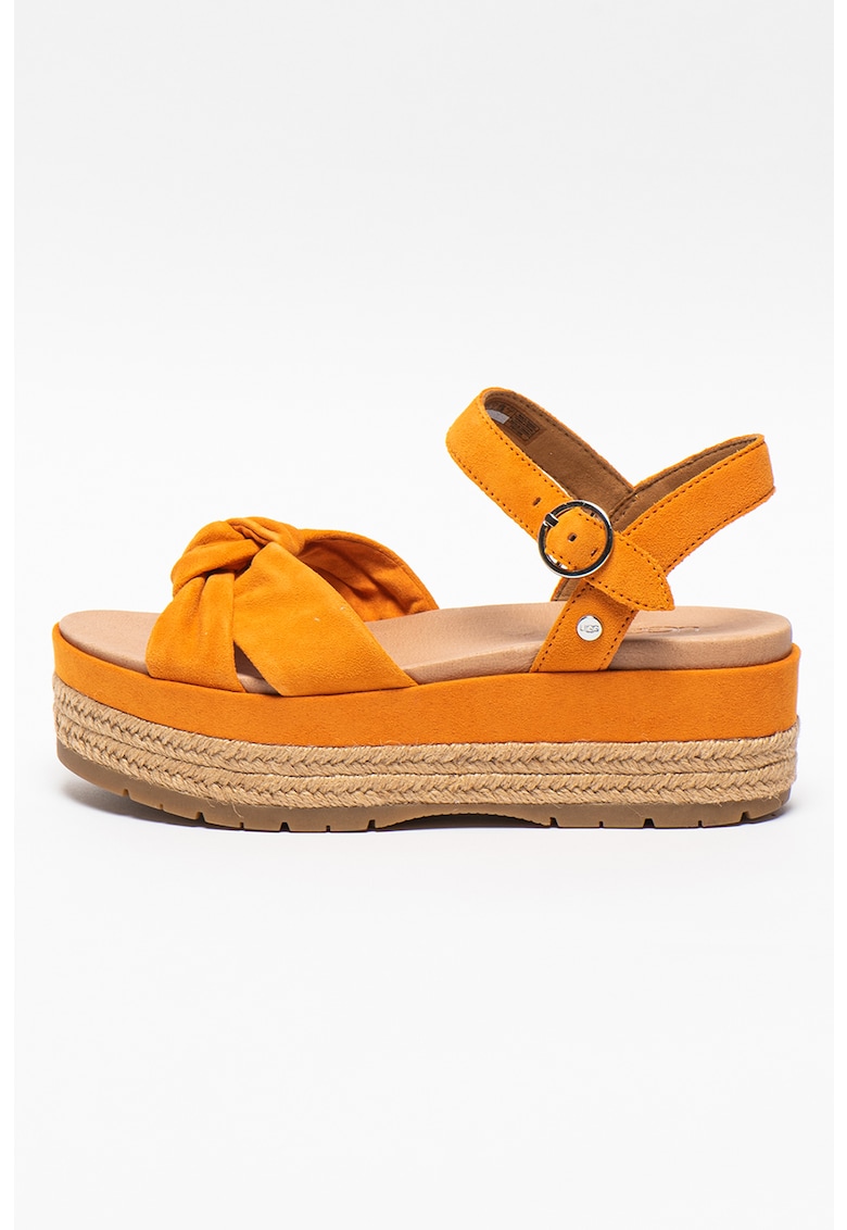 Sandale wedge tip espadrile de piele intoasa Trisha 1 Sandale wedge tip espadrile de piele intoasa Trisha