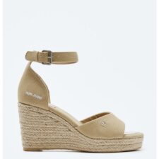 Sandale wedge tip espadrile din denim