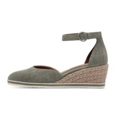 Sandale wedge tip espadrile din material textil