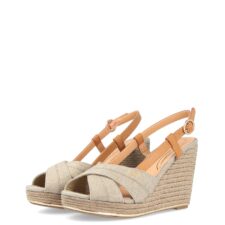 Sandale wedge tip espadrile din material textil Raval