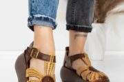 Sandale Dama cu Platforma 10682 Galben-Maro | Advancer
