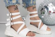 Sandale Dama cu Platforma 3H20 Alb | Mei