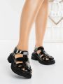 Sandale Dama cu Platforma 5635-3 Negru | Mei