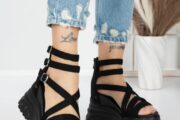 Sandale Dama cu Platforma 5WL9 Negru | Mei