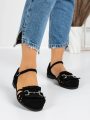 Sandale Dama cu Talpa Joasa 5GZ38 Negru | Mei