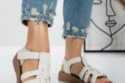Sandale Dama cu Talpa Joasa 5XJ53 Alb | Mei