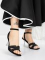 Sandale Dama cu Toc Subtire 5XKK21 Negru | Mei