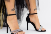 Sandale Dama cu Toc subtire 2XKK573 Negru | Mei