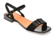 Sandale EPICA negre, EB447, din piele intoarsa