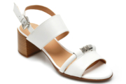 Sandale GEOX albe, D25CWE, din piele naturala