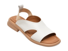 Sandale GOLD DEER albe, 22026, din piele naturala