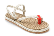 Sandale IMAGE albe, 2020, din material textil