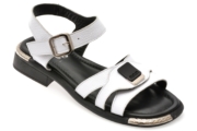 Sandale IMAGE albe, 562403, din piele naturala