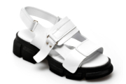Sandale LABOUR albe, 21554, din piele naturala