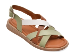 Sandale PASS COLLECTION verzi, KL60022, din piele naturala