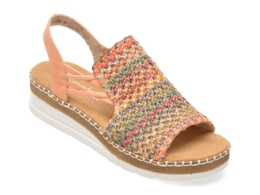 Sandale RIEKER multicolor, V1241, din material textil