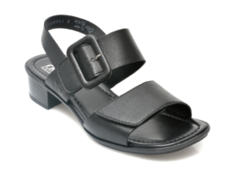 Sandale RIEKER negre, 62663, din piele naturala