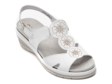 Sandale SUAVE albe, 14501G, din piele naturala
