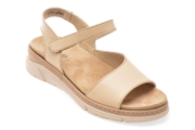 Sandale SUAVE bej, 12528, din piele naturala