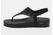 Sandale arch fit cu talpa wedge si bareta separatoare