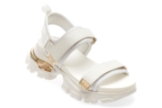 Sandale casual ALDO albe, 13743865, din material textil si piele ecologica