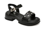 Sandale casual GRYXX negre, LX661, din piele naturala