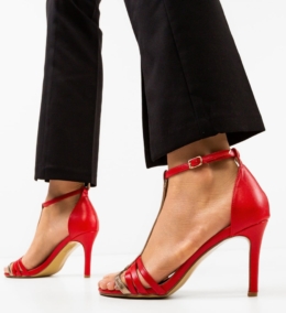 Sandale cu toc Amykan Rosii