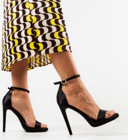 Sandale cu toc Doka Negre