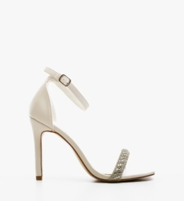 Sandale cu toc Eteset Albi