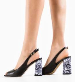 Sandale cu toc Flogre Negre
