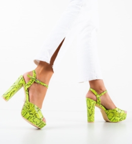 Sandale cu toc Joff Galbene